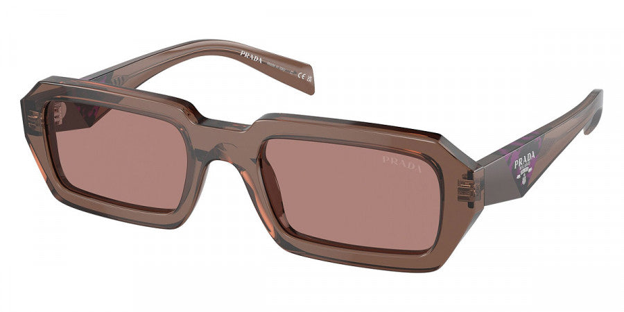 PRADA SUNGLASSES - PR A12S 17O60B 52 - Brown Transparent/Brown display picture 3