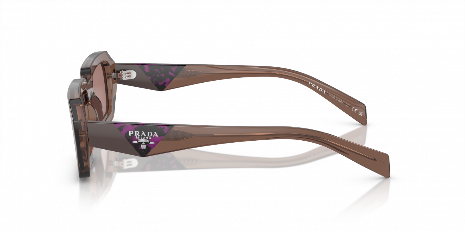 PRADA SUNGLASSES - PR A12S 17O60B 52 - Brown Transparent/Brown