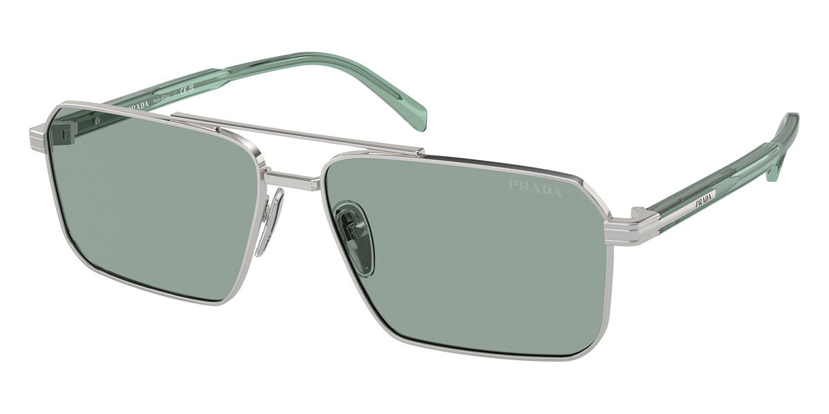 Prada Silver Frame Sunglasses with Light Green Lenses Prada Eyewear Women main image 2