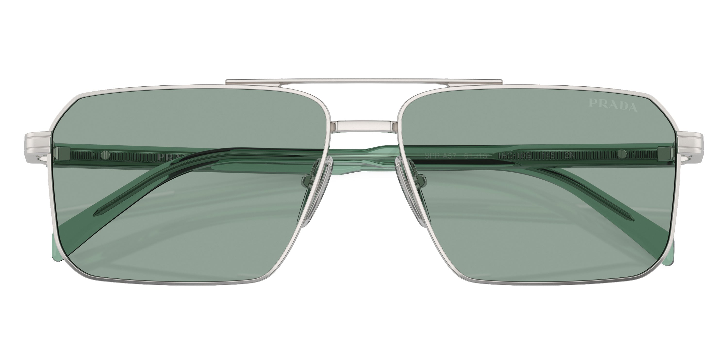PRADA SUNGLASSES - PR A57S 1BC10G 58 - Silver/Transparent Sage