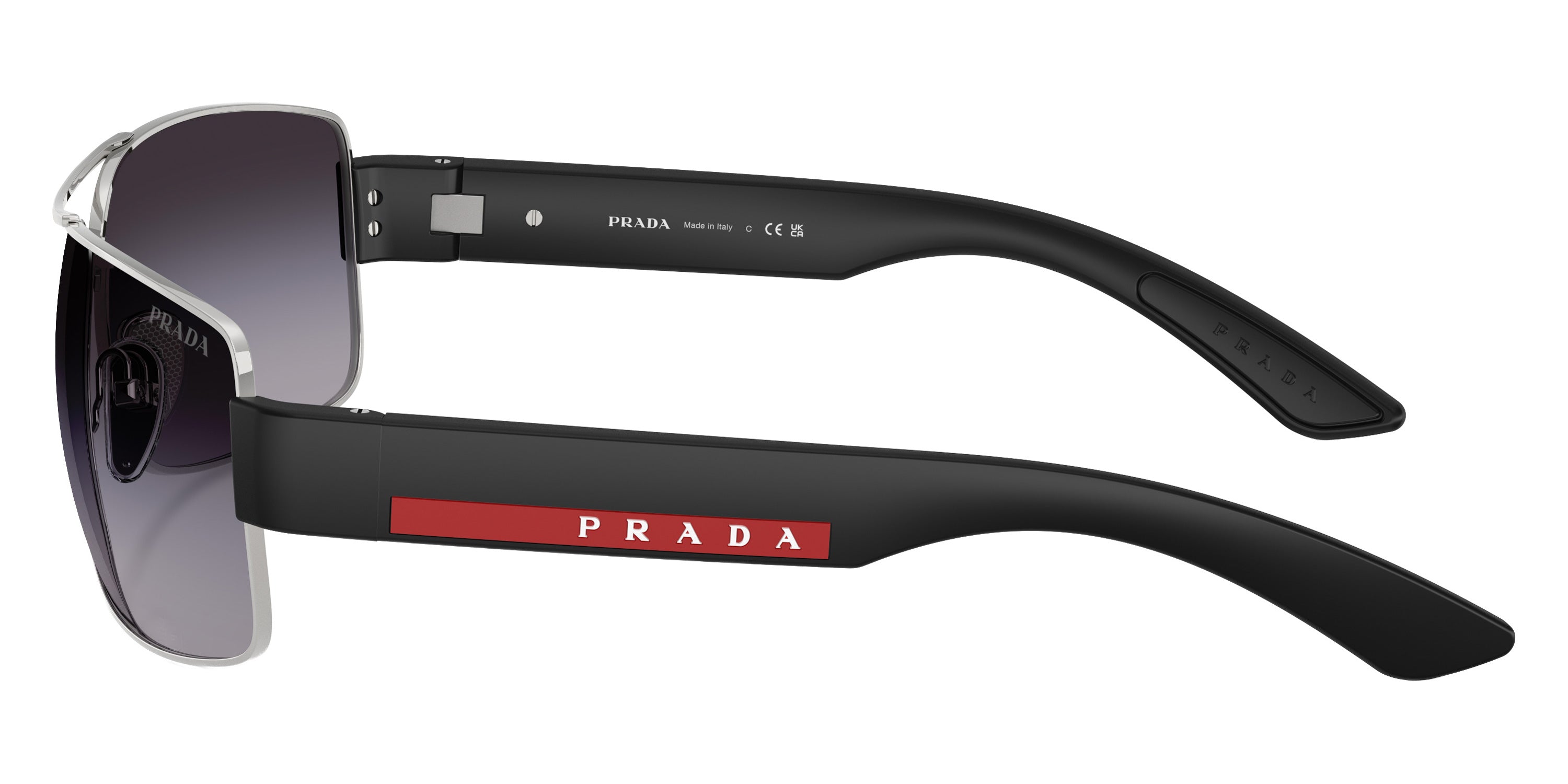 PRADA LINEA ROSSA SUNGLASSES - PS B52S 1BC09U 65 - Silver