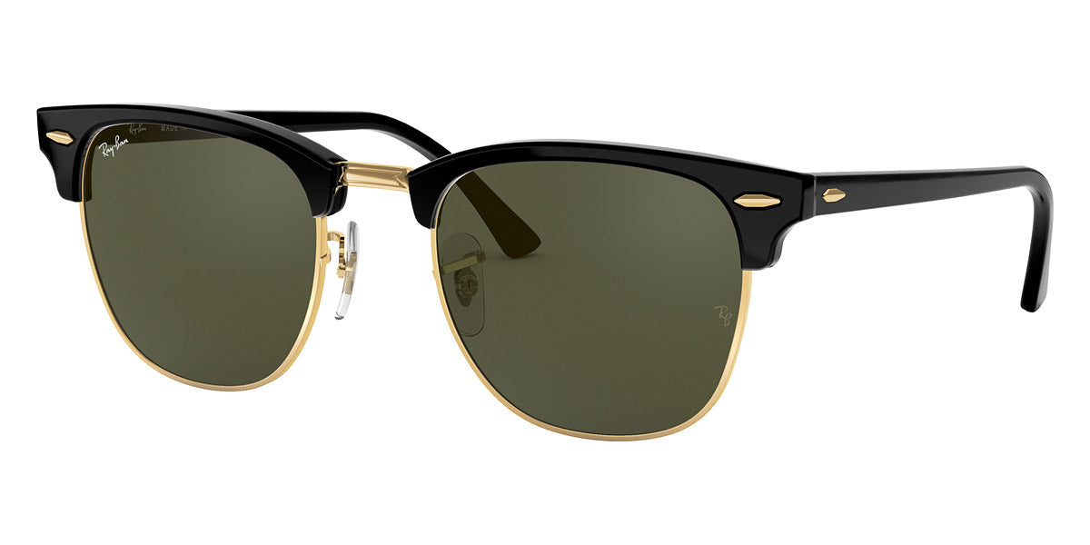 【新品近】Ray-Ban CLUBMASTER RB3016 W0365 黒金 RAY-BAN SUNGLASSES CLUBMASTER - RB3016 W0365 - Black on Gold