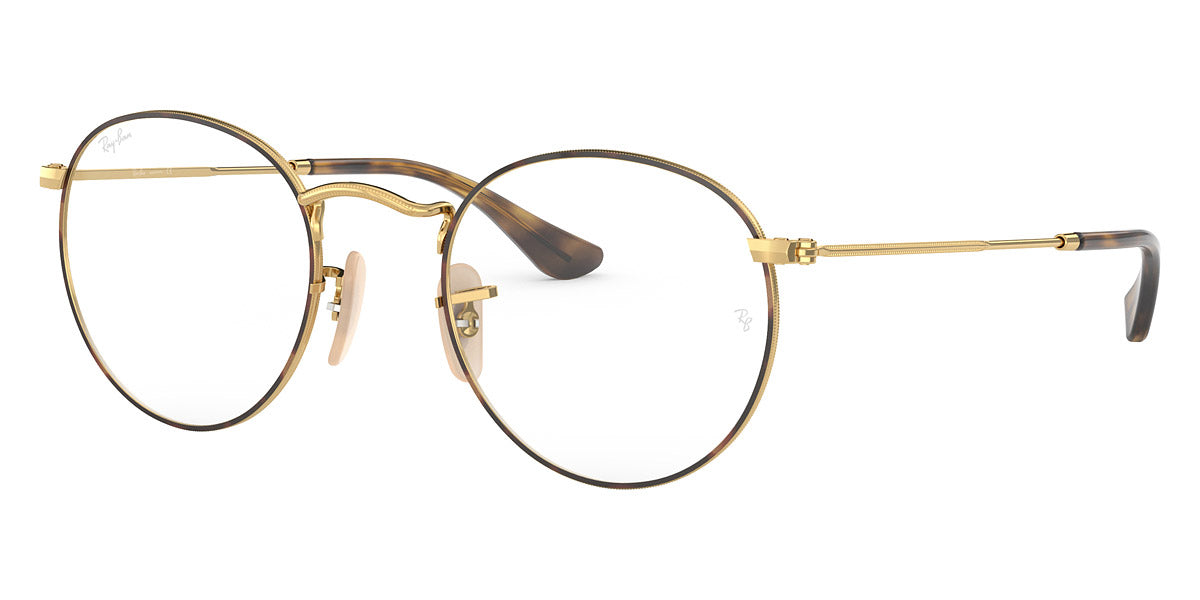 RAY-BAN EYEGLASSES ROUND METAL - RX3447V Havana on Gold