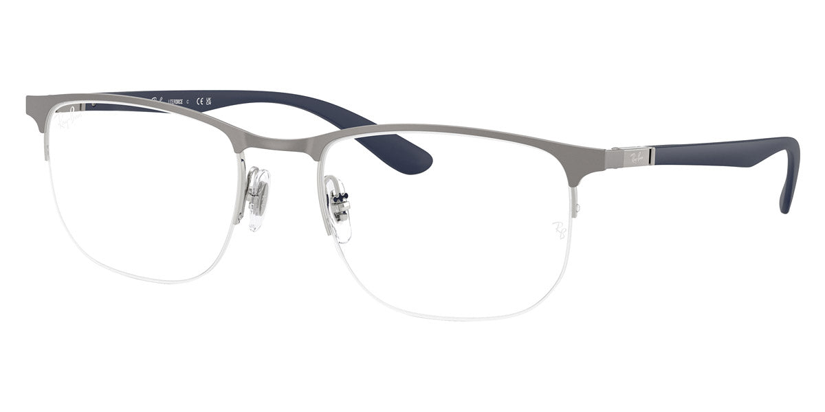 RAY-BAN EYEGLASSES - RX6513 2620 53 - Matte Gunmetal on Silver/Matte Dark Blue