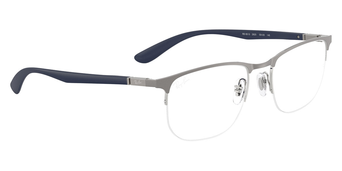 RAY-BAN EYEGLASSES - RX6513 2620 53 - Matte Gunmetal on Silver/Matte Dark Blue