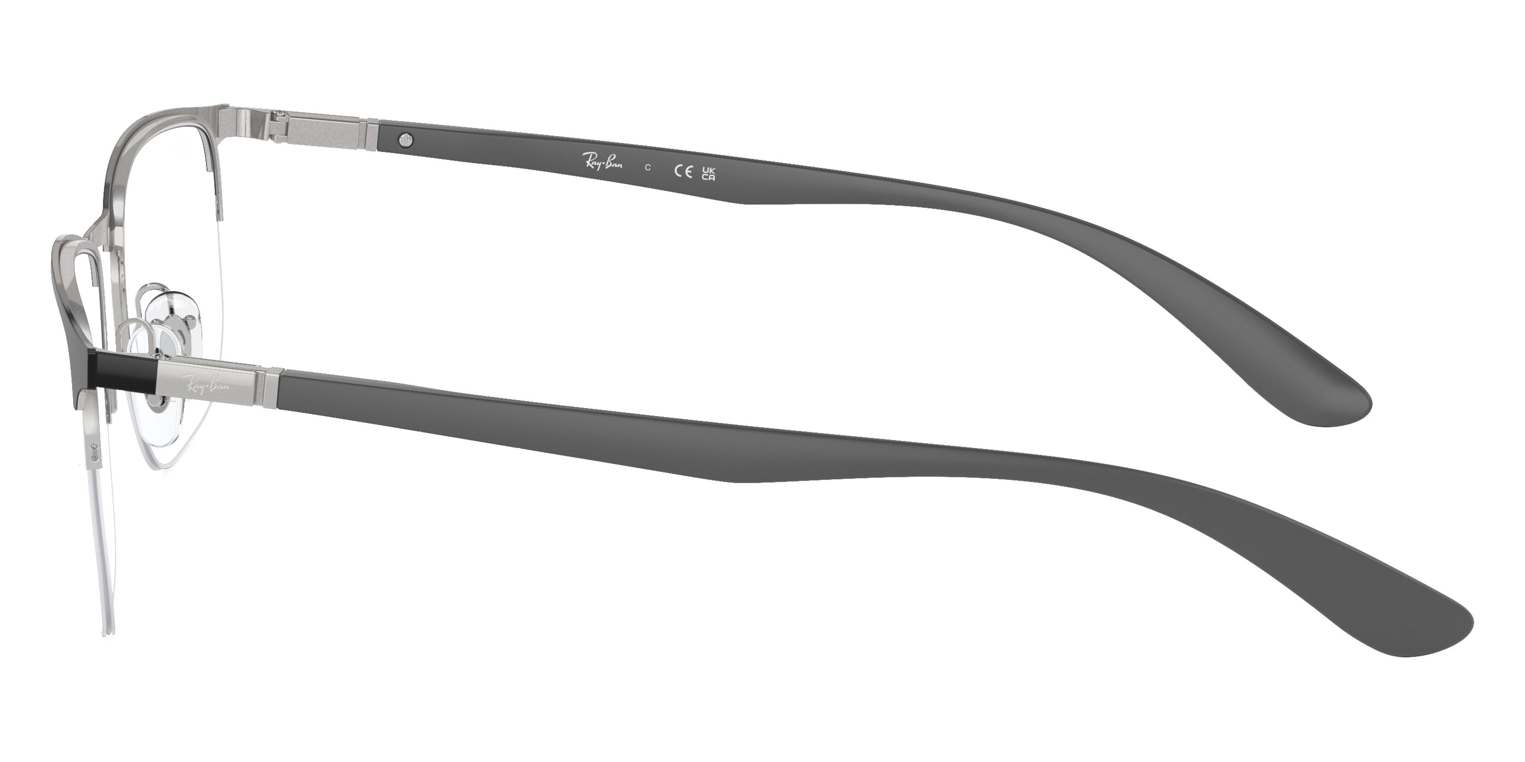 RAY-BAN EYEGLASSES - RX6513 3163 53 - Black on Silver/Sand Gray