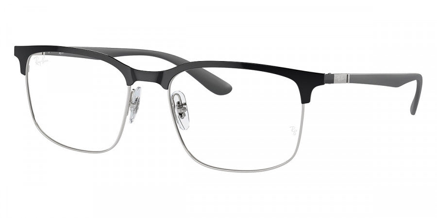 RAY-BAN EYEGLASSES - RX6518 3163 55 - Black on Silver/Sand Gray