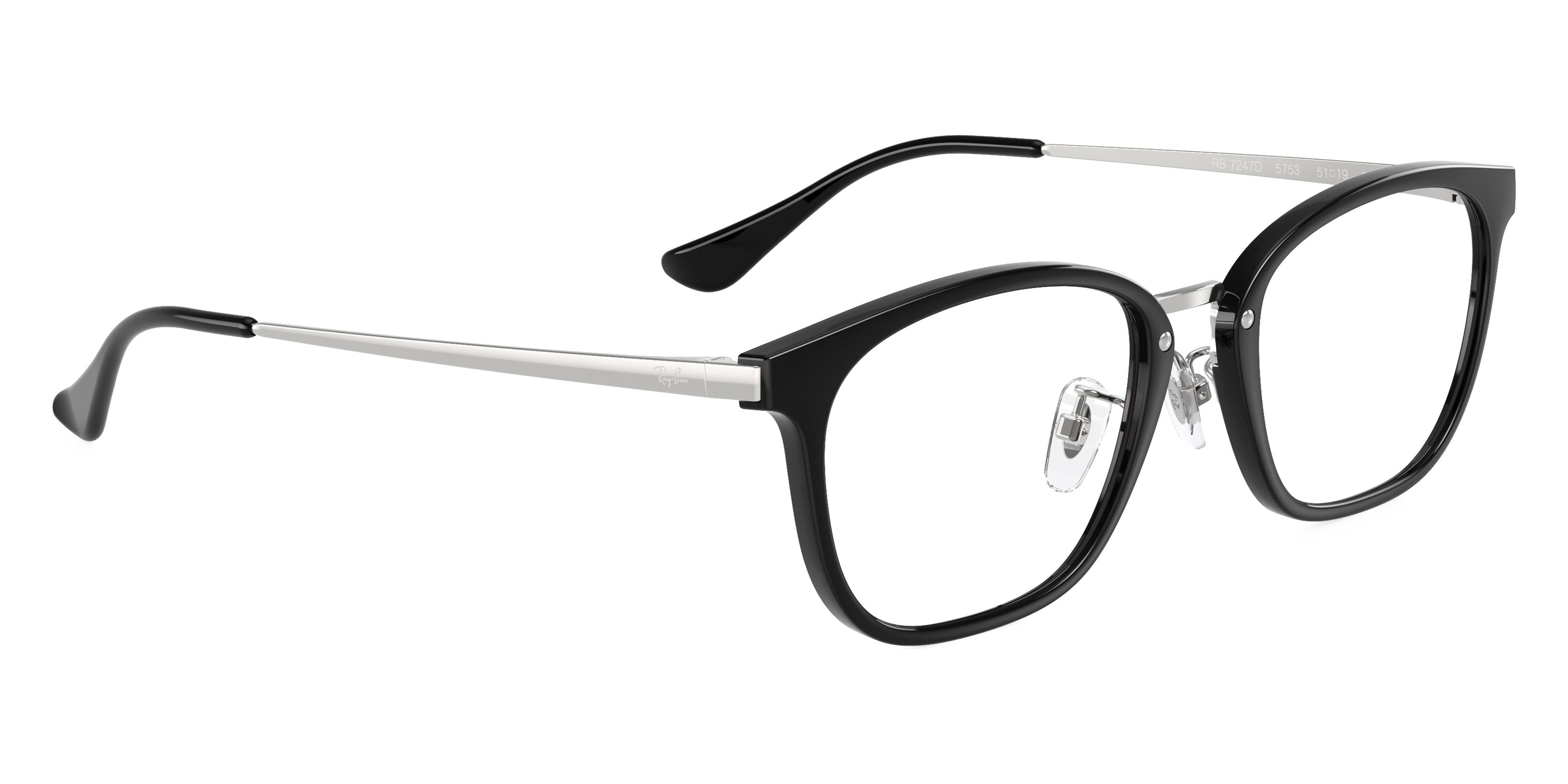 RAY-BAN EYEGLASSES - RX7247D 5753 51 - Black/Silver