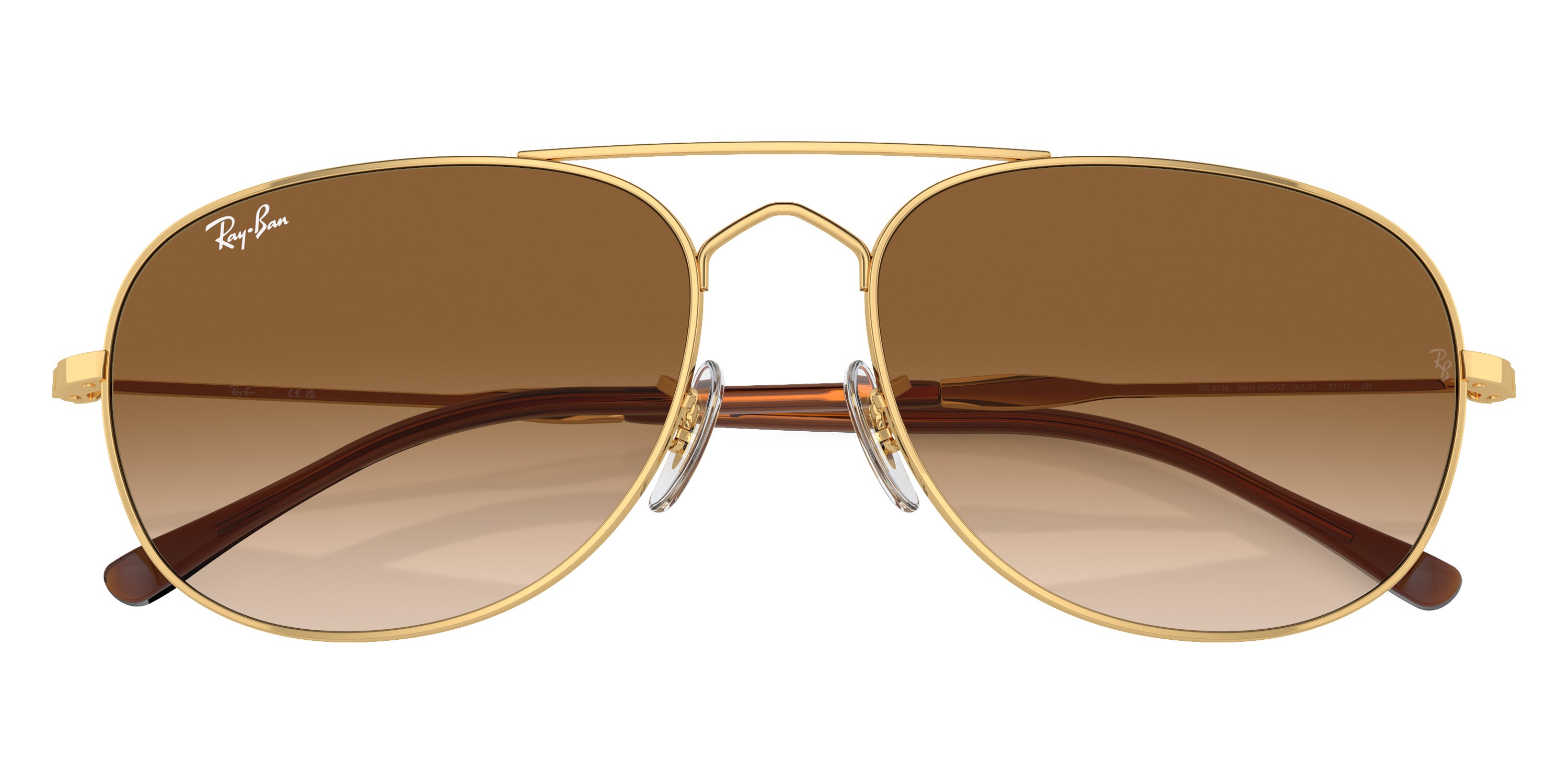 RAY-BAN SUNGLASSES BAIN BRIDGE - RB3735 001/51 57 - Gold