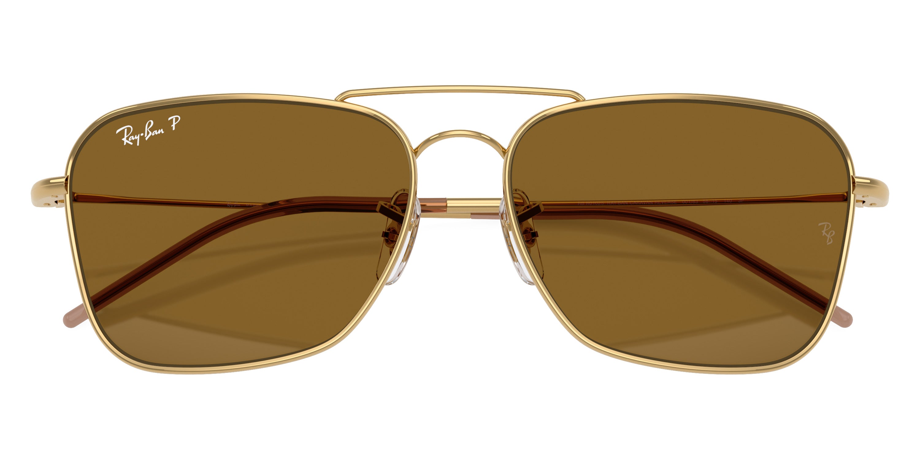 RAY-BAN SUNGLASSES CARAVAN REVERSE - RBR0102S 001/83 58 - Arista Gold