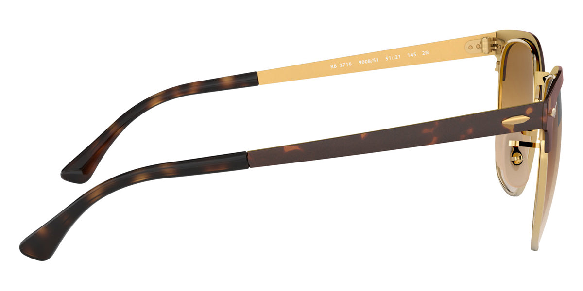 RAY-BAN SUNGLASSES CLUBMASTER METAL - RB3716 900851 51 - Havana On Arista