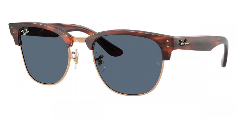RAY-BAN SUNGLASSES CLUBMASTER REVERSE - RBR0504S 13983A 51 - Striped Havana on Rose Gold