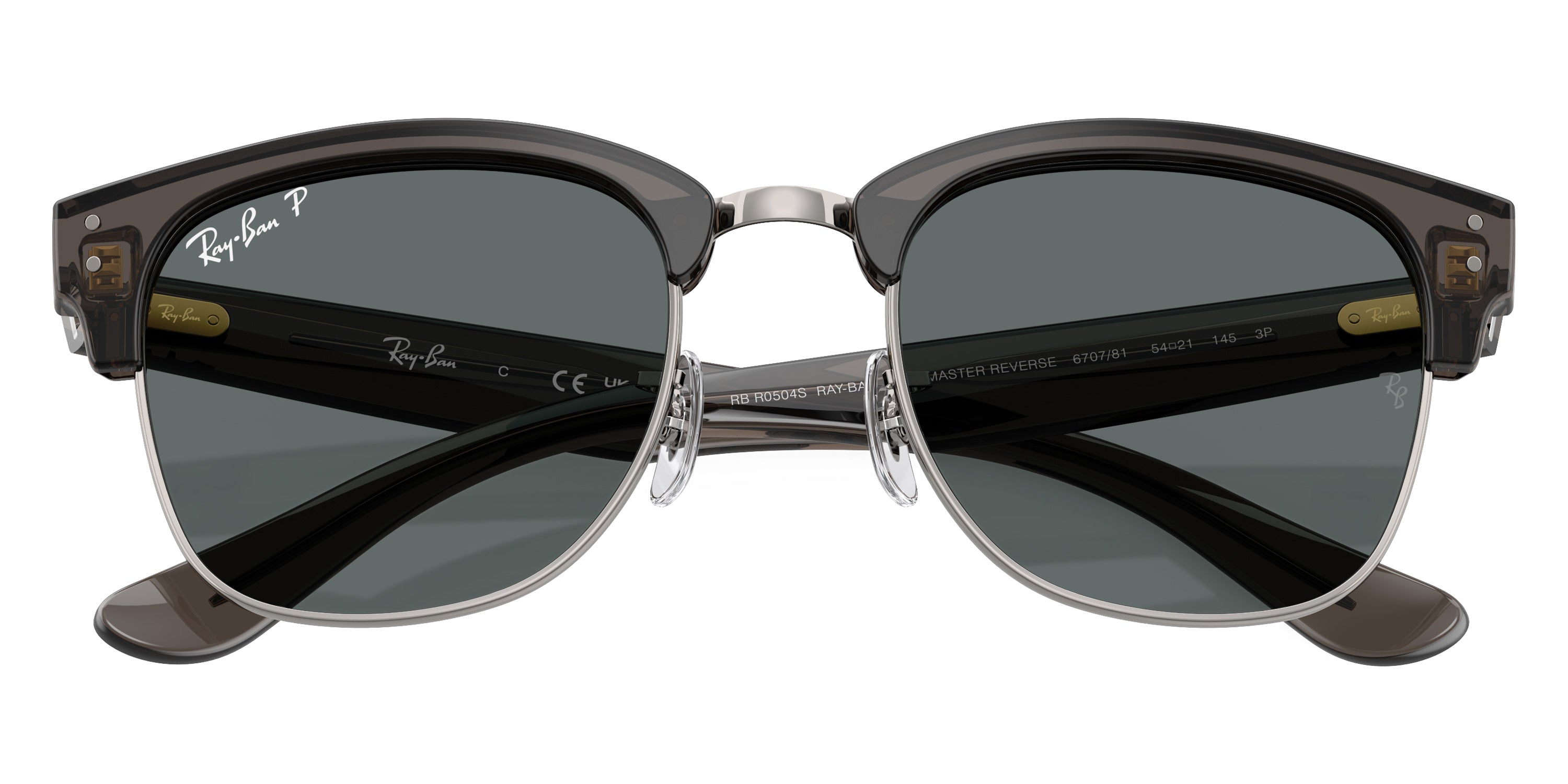 RAY-BAN SUNGLASSES CLUBMASTER REVERSE - RBR0504S 670781 51 - Transparent Dark Gray on Gunmetal
