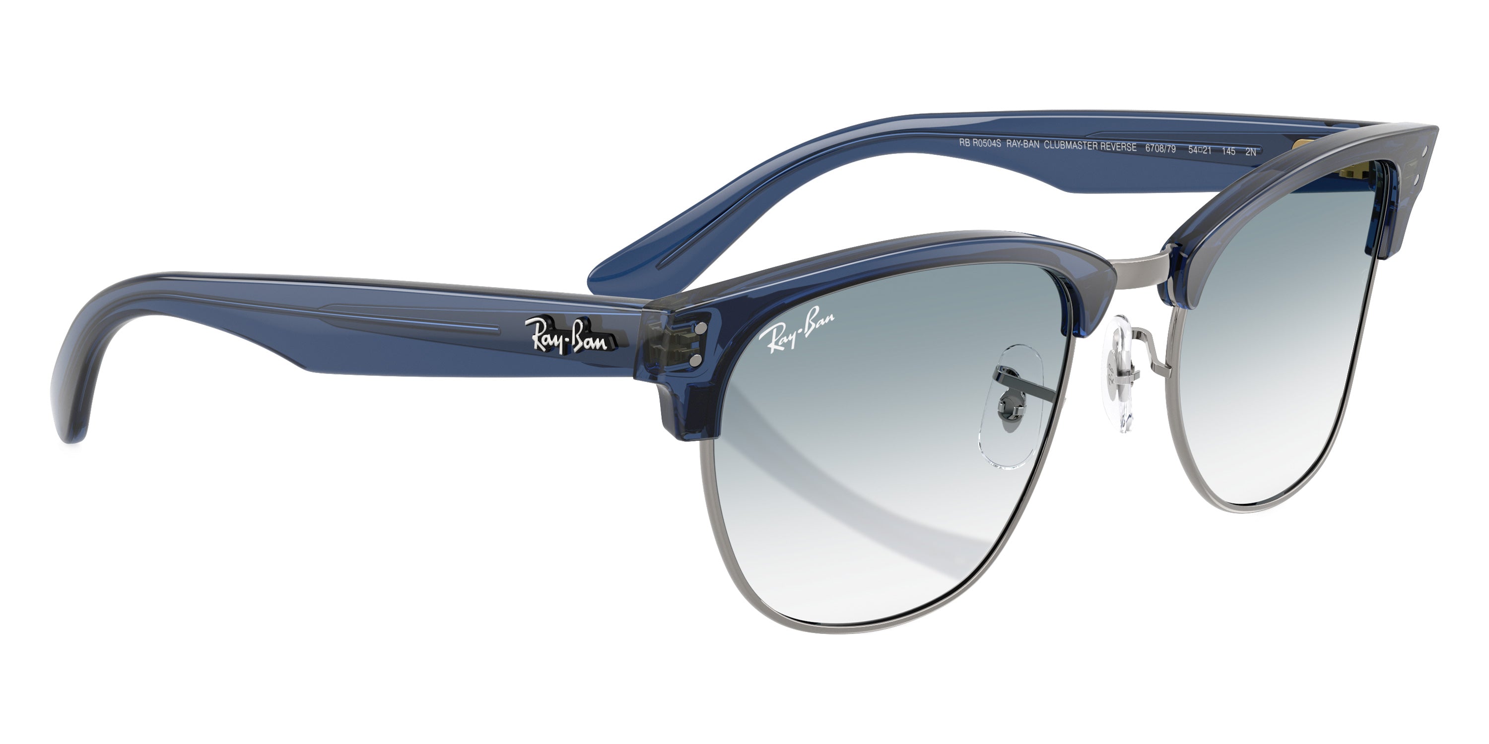 RAY-BAN SUNGLASSES CLUBMASTER REVERSE - RBR0504S 670879 51 - Transparent Navy Blue on Gunmetal