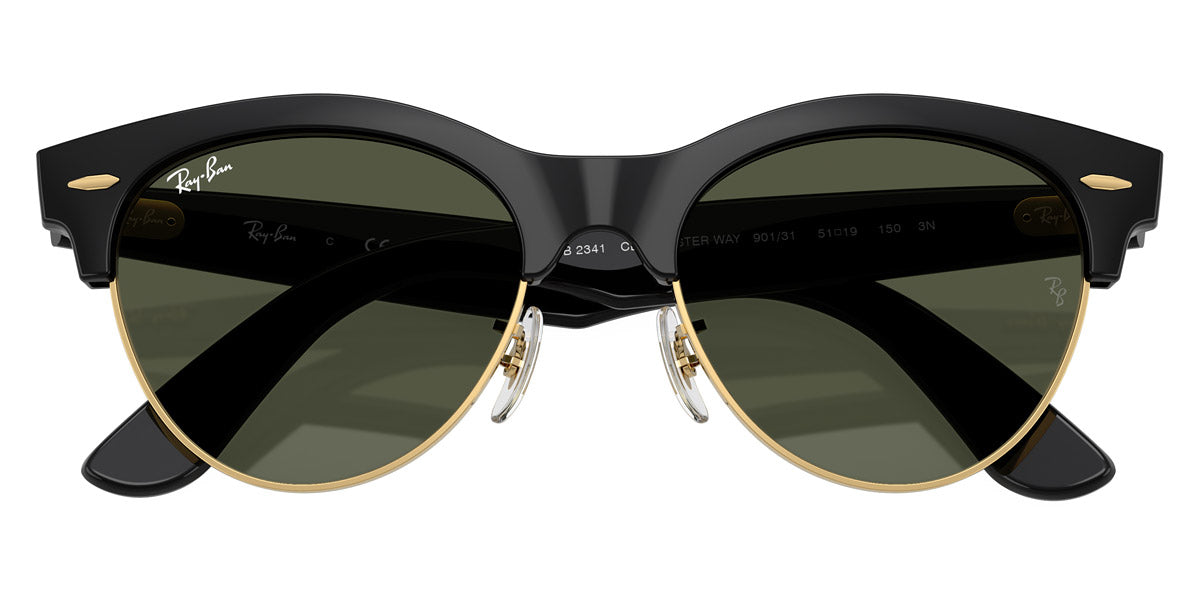 RAY-BAN SUNGLASSES CLUBMASTER WAY - RB2341 901/31 51 - Black on Gold