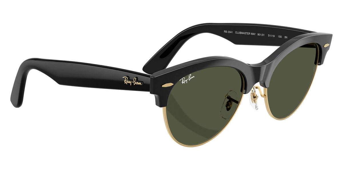 RAY-BAN SUNGLASSES CLUBMASTER WAY - RB2341 901/31 54 - Black on Gold