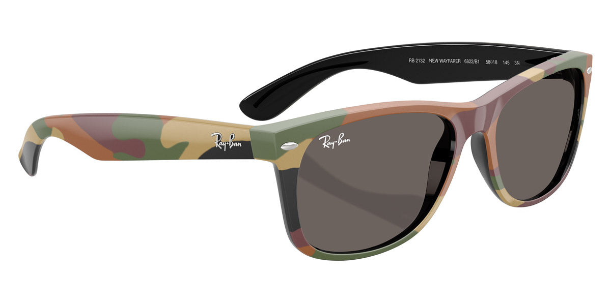 RAY-BAN SUNGLASSES NEW WAYFARER - RB2132 6822B1 55 - Black and Green Camouflage