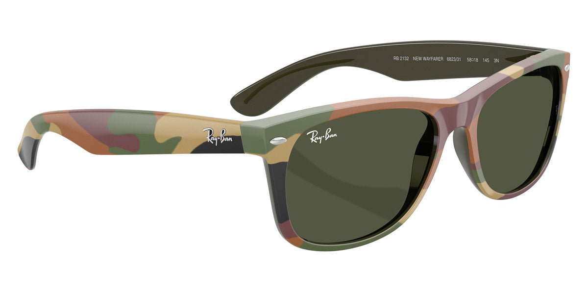 RAY-BAN SUNGLASSES NEW WAYFARER - RB2132 682331 55 - Green and Green Camouflage