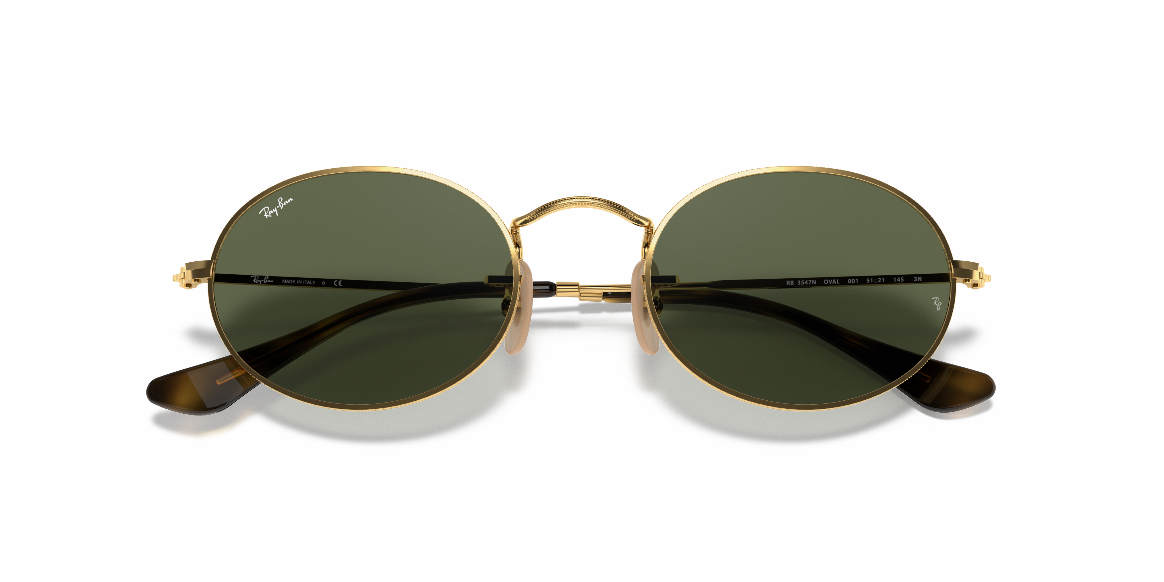 RAY-BAN SUNGLASSES OVAL FLAT - RB3547N 001 51