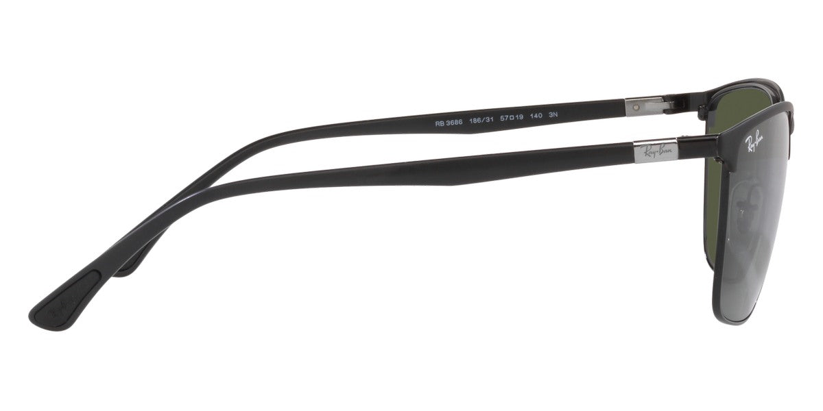 RAY-BAN SUNGLASSES - RB3686 186/31 57 - Matte Black on Black