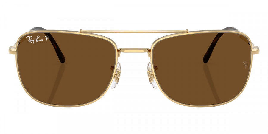 RAY-BAN SUNGLASSES - RB3755 001/57 59 - Arista Gold