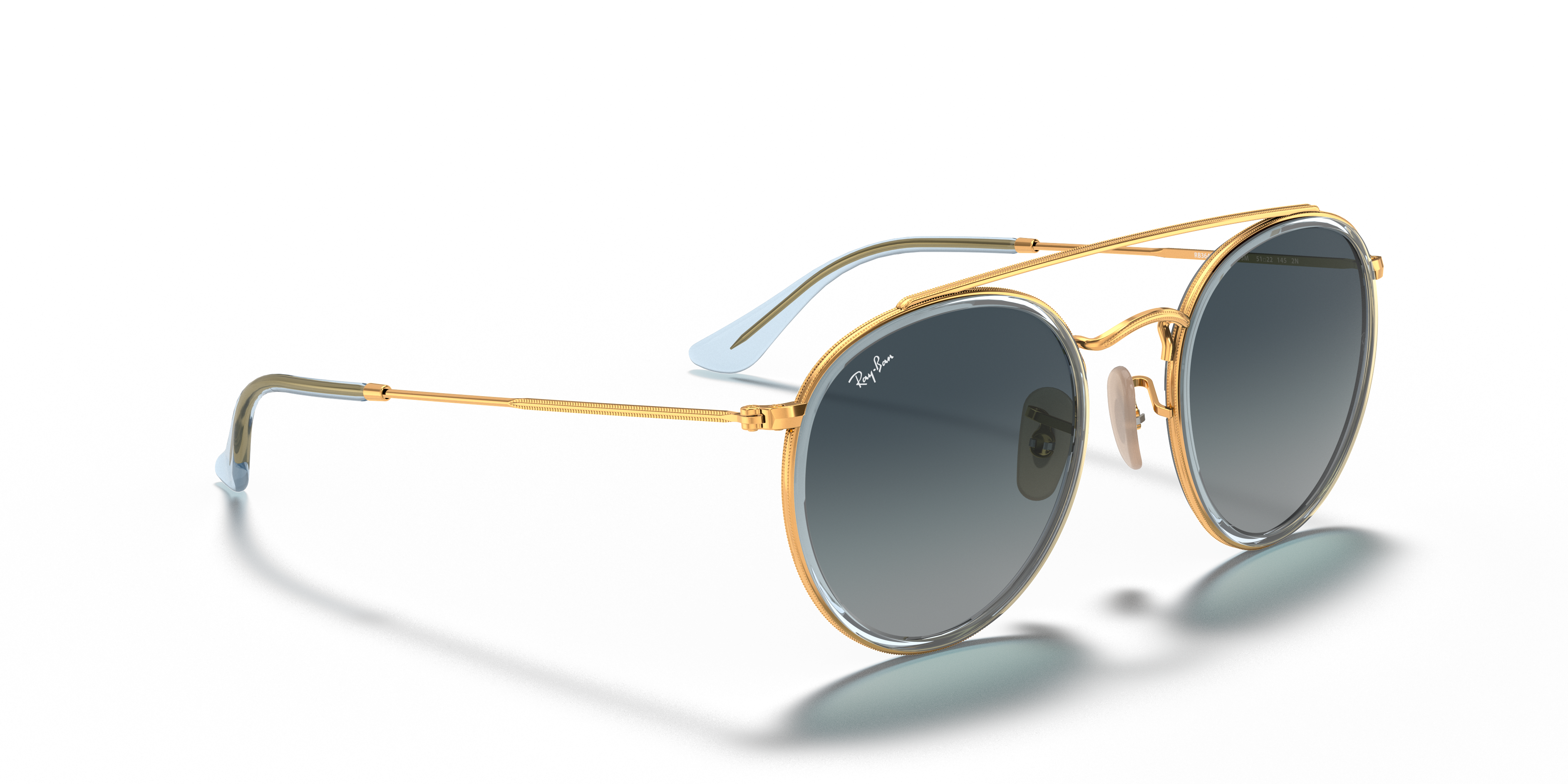RAY-BAN SUNGLASSES ROUND DOUBLE BRIDGE - RB3647N 91233M 51