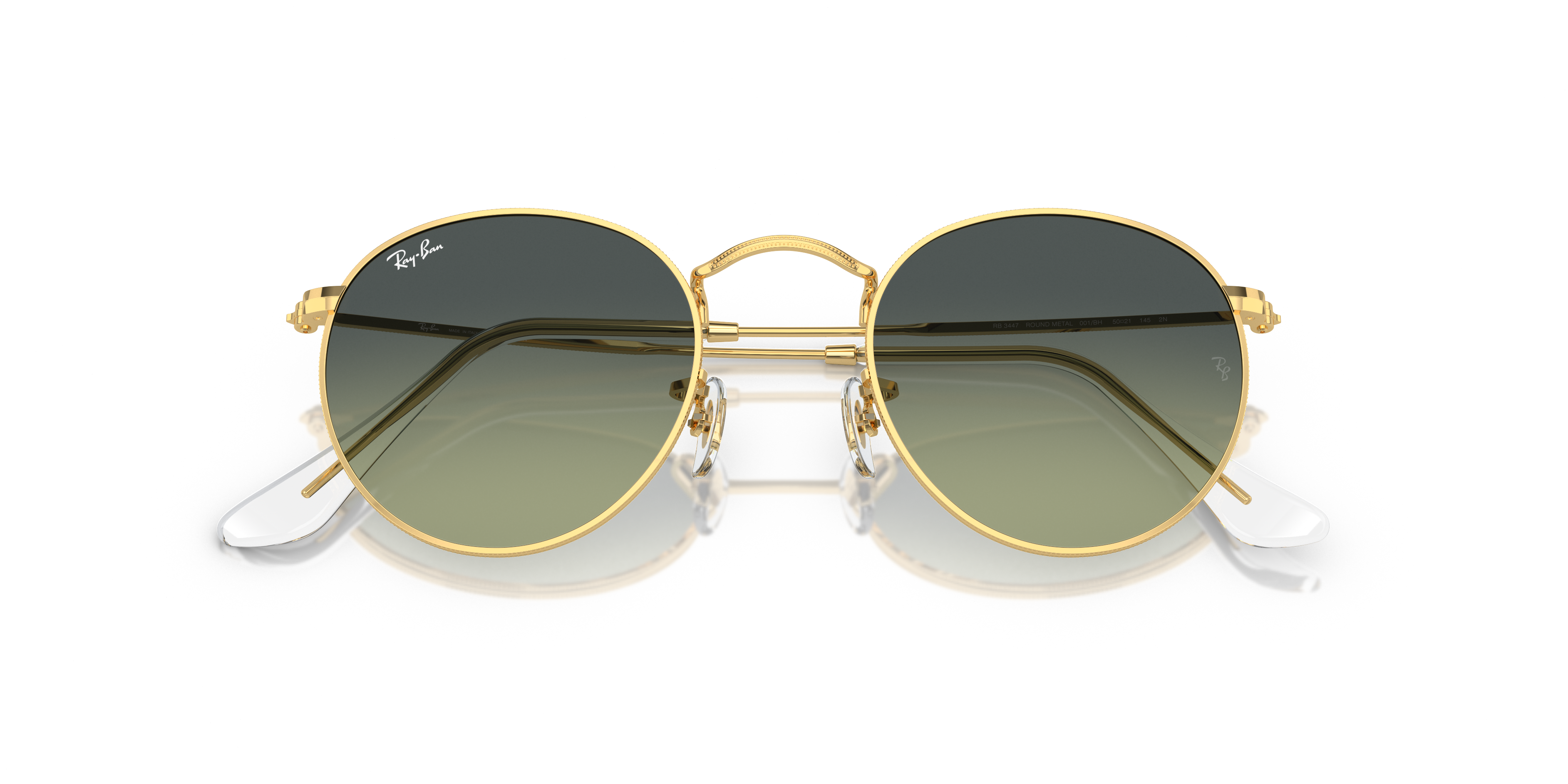 RAY-BAN SUNGLASSES ROUND METAL - RB3447 001/BH 50