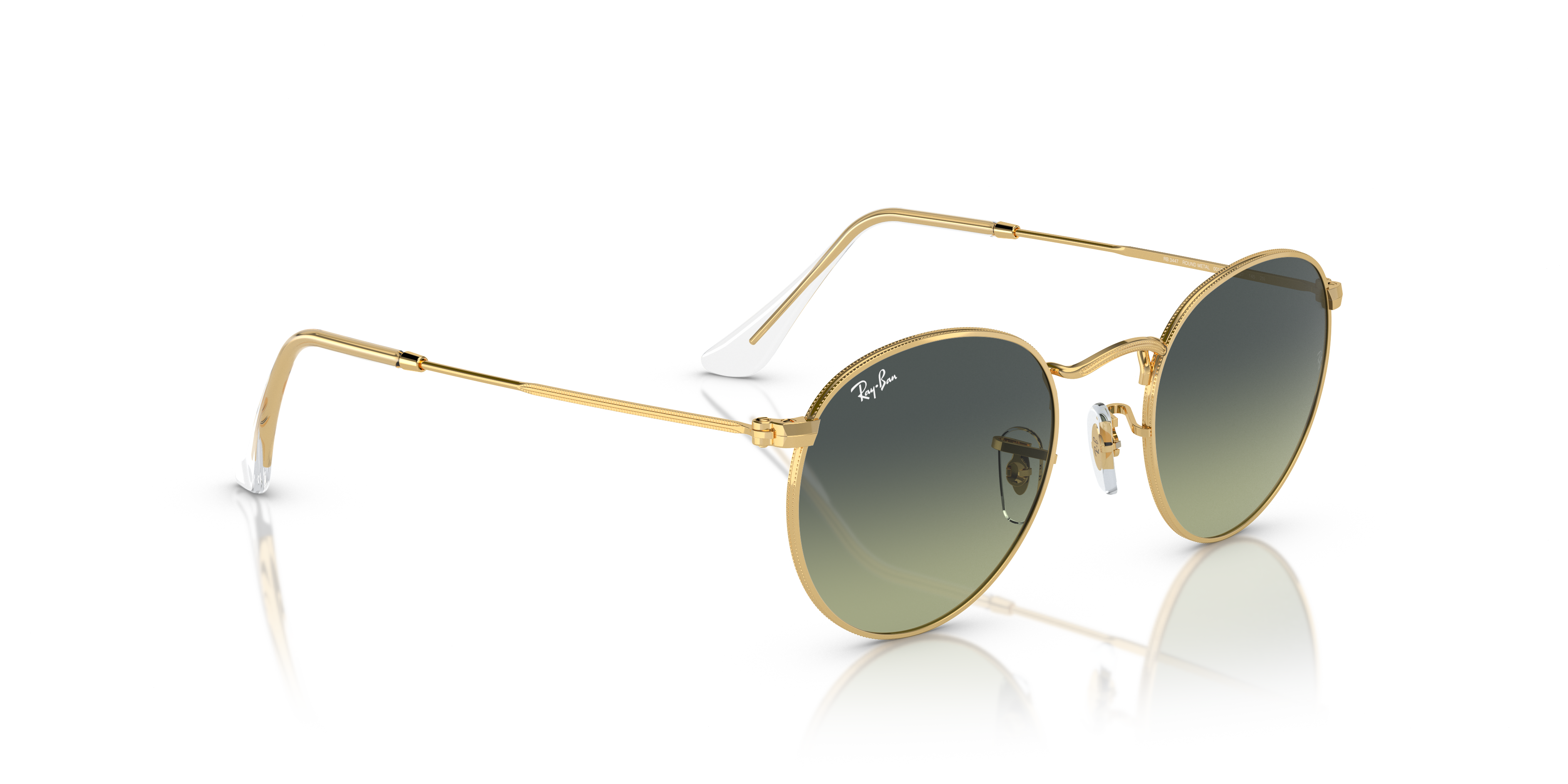 RAY-BAN SUNGLASSES ROUND METAL - RB3447 001/BH 50