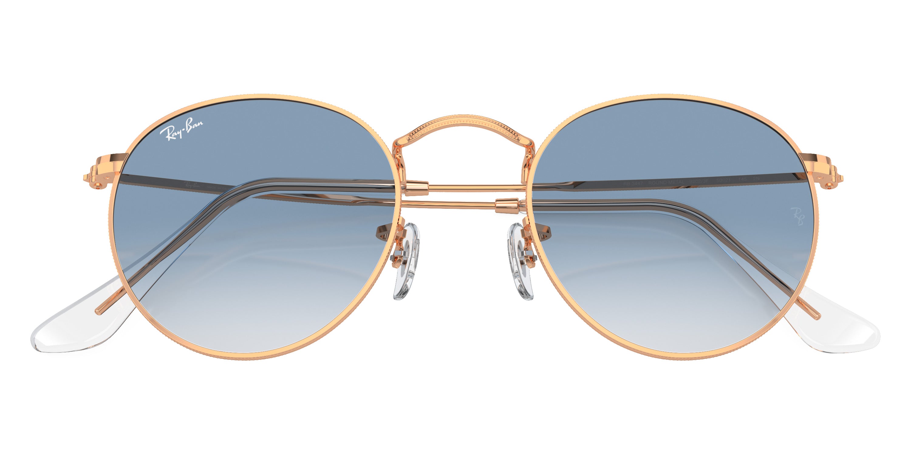 RAY-BAN SUNGLASSES ROUND METAL - RB3447 92023F 47 - Rose Gold