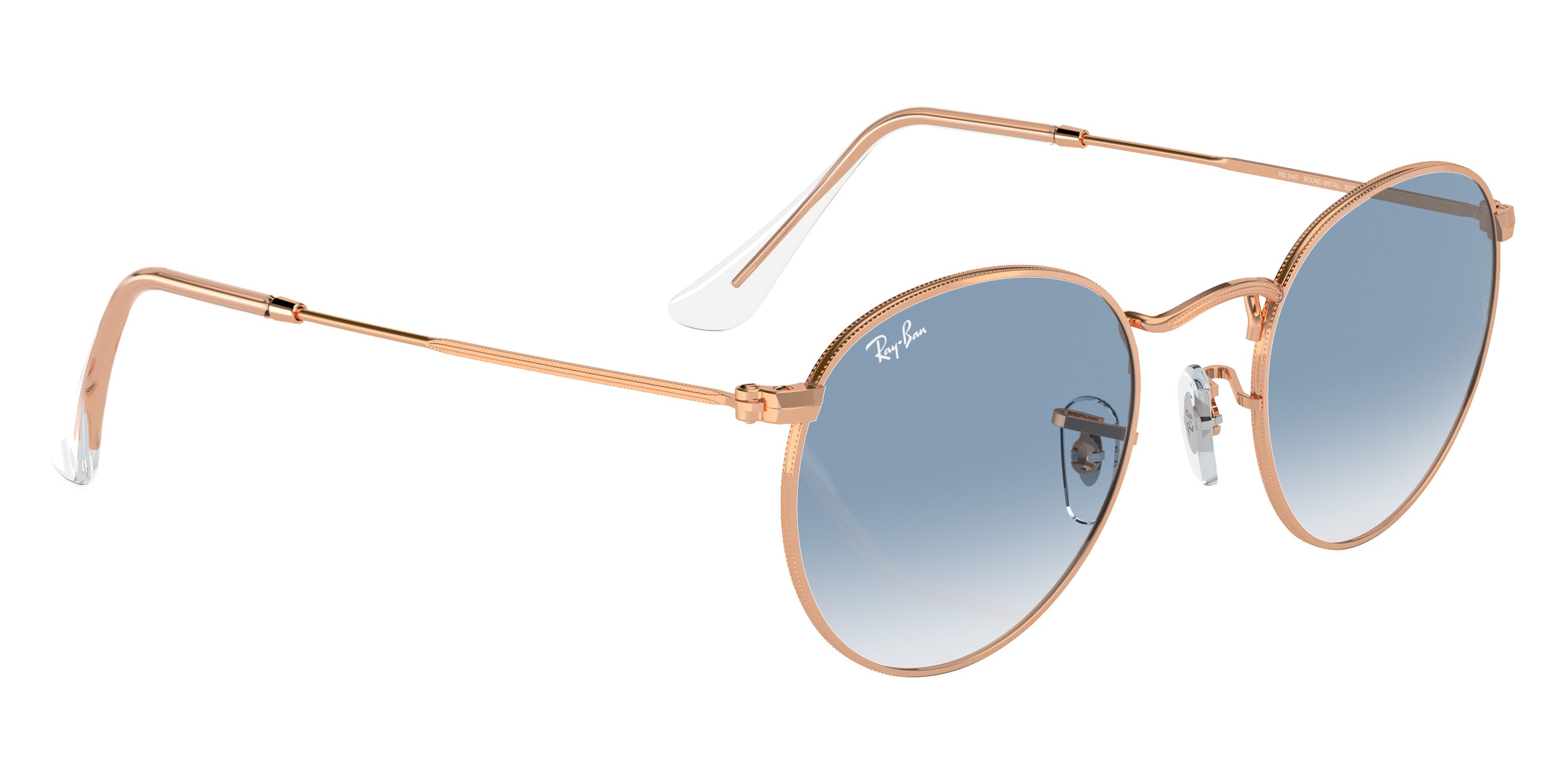 RAY-BAN SUNGLASSES ROUND METAL - RB3447 92023F 47 - Rose Gold