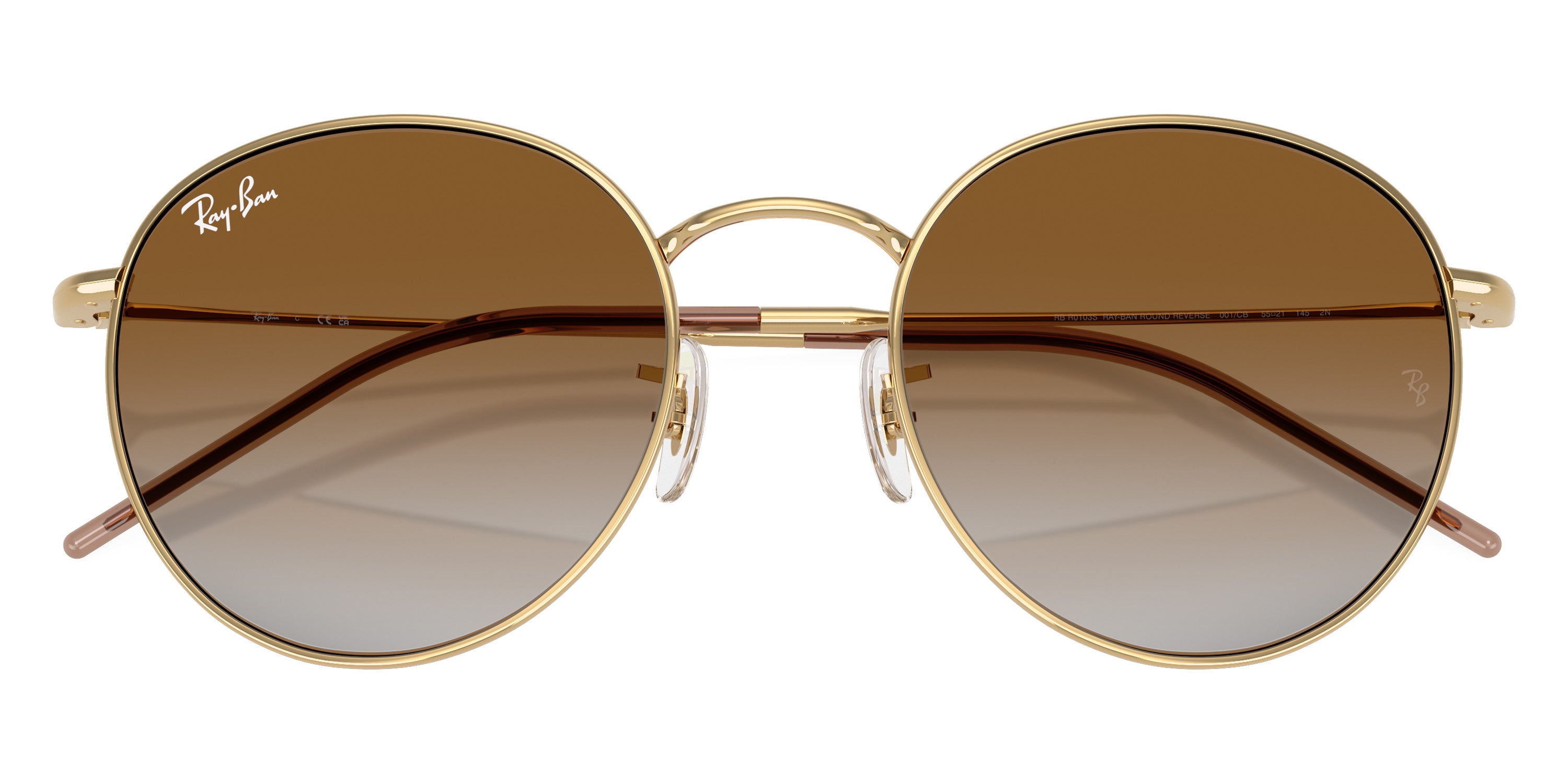 RAY-BAN SUNGLASSES ROUND REVERSE - RBR0103S 001/CB 53 - Arista Gold