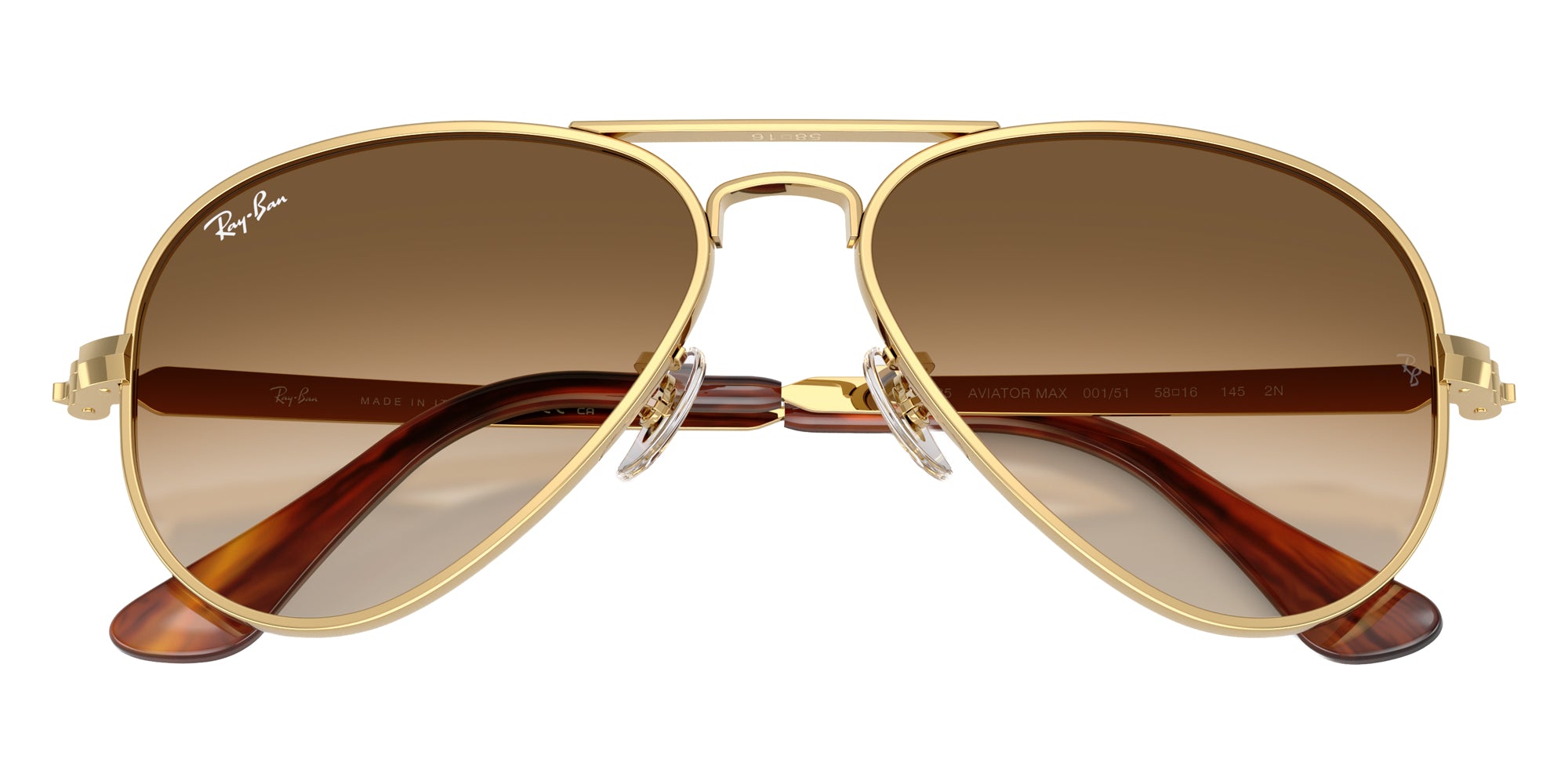RAY-BAN SUNGLASSES AVIATOR MAX - RB3925 001/51 58 - Arista Gold