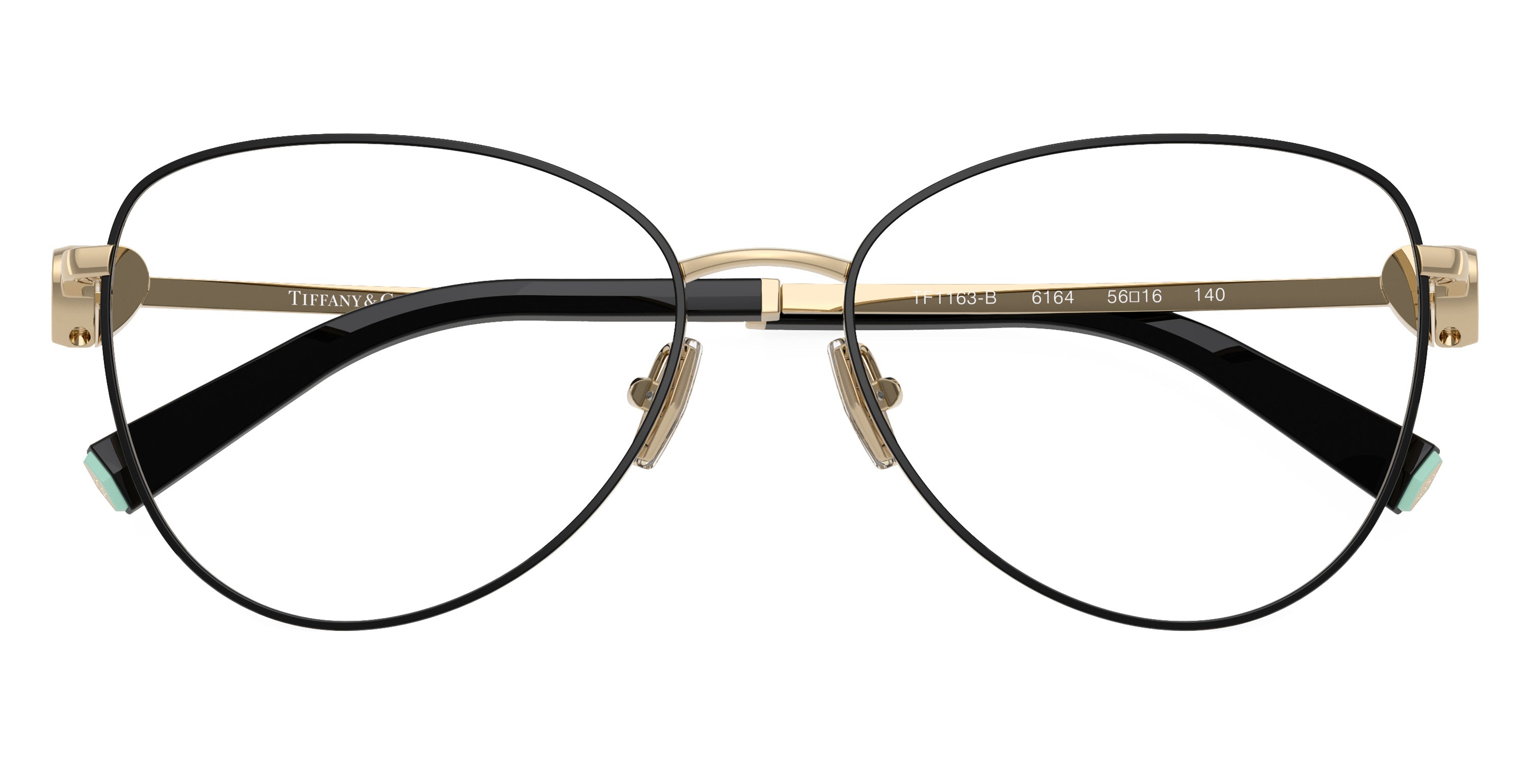 TIFFANY EYEGLASSES - TF1163B 6164 56 - Black on Pale Gold