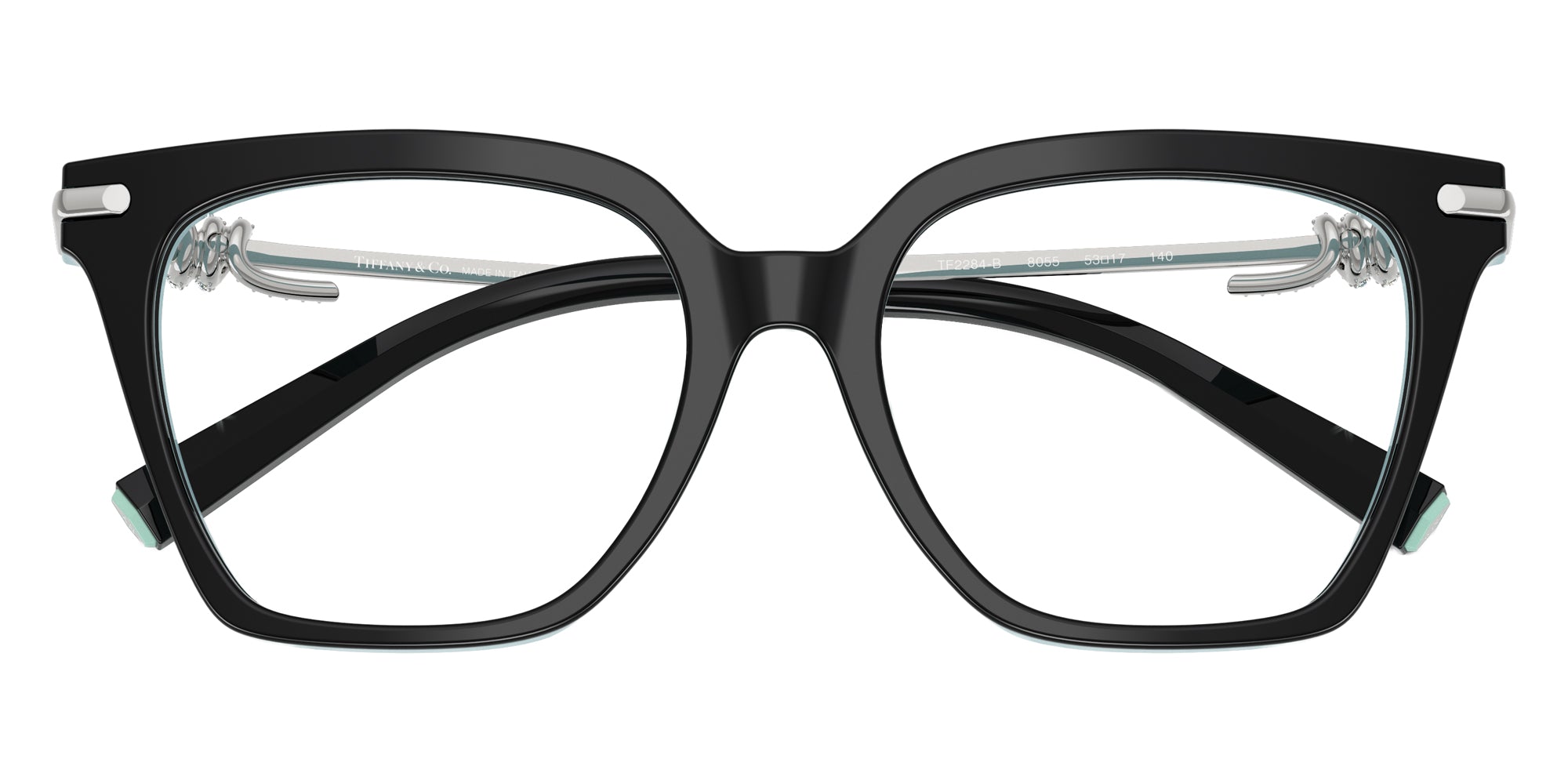 TIFFANY EYEGLASSES - TF2284B 8055 53 - Black on Tiffany Blue