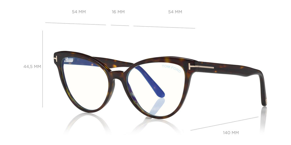 TOM FORD EYEGLASSES - FT5639-B 052 54 - Shiny Classic Dark Havana