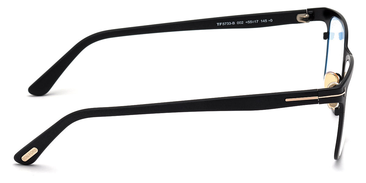 TOM FORD EYEGLASSES - FT5733-B 002 53 - Matte Black/Shiny Rose Gold/T Logo