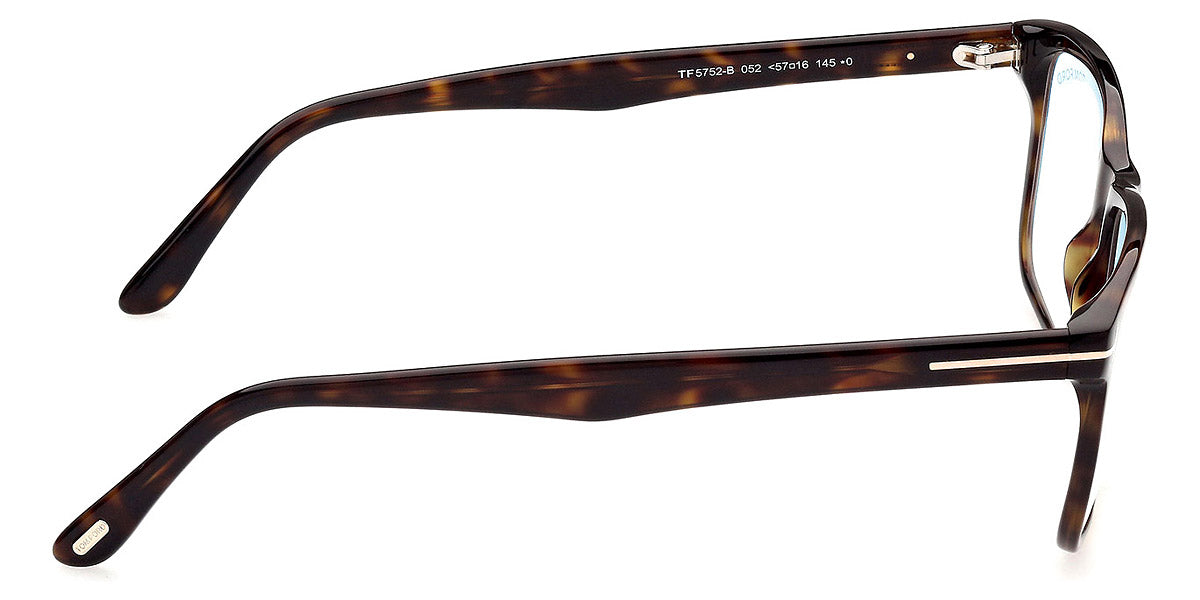TOM FORD EYEGLASSES - FT5752-B 052 53 - Shiny Classic Dark Havana/T Logo