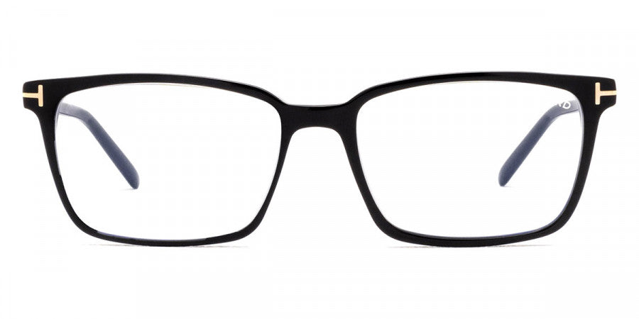 TOM FORD EYEGLASSES - FT5802-B 001 53 - Shiny Black/T Logo