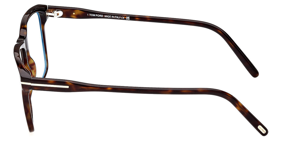 TOM FORD EYEGLASSES - FT5817-B 052 56 - Shiny Dark Havana/T Logo