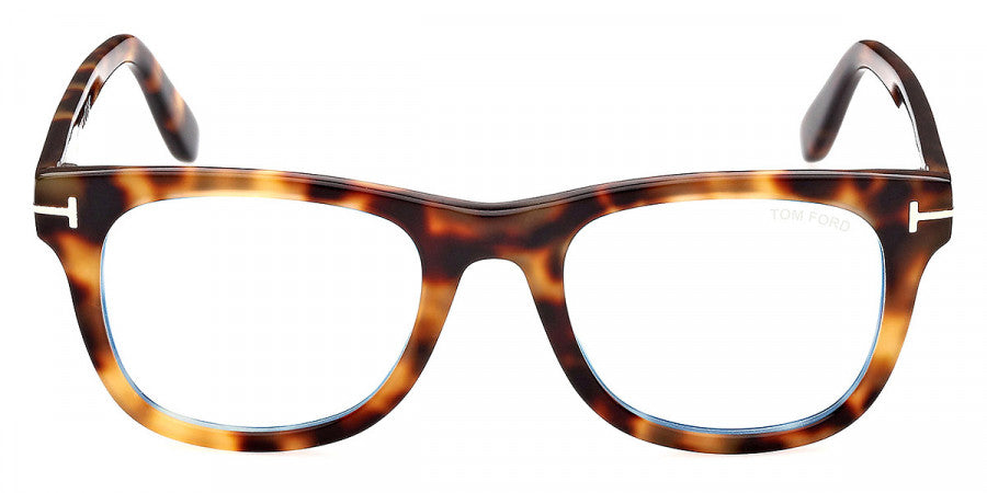 TOM FORD EYEGLASSES - FT5820-B 053 50 - Shiny Blonde Havana/T Logo