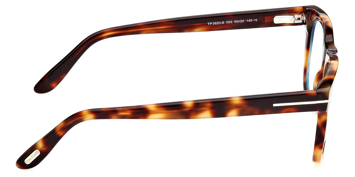 TOM FORD EYEGLASSES - FT5820-B 053 50 - Shiny Blonde Havana/T Logo