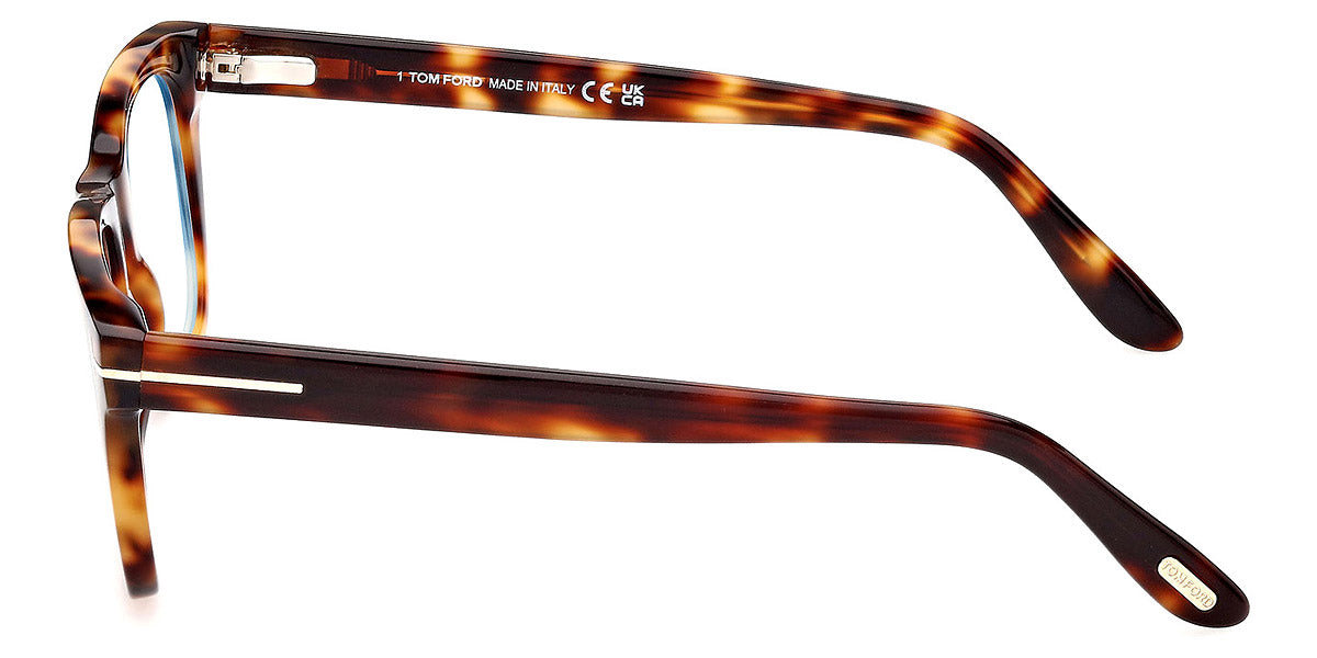 TOM FORD EYEGLASSES - FT5820-B 053 50 - Shiny Blonde Havana/T Logo