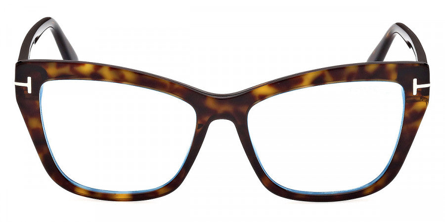 TOM FORD EYEGLASSES - FT5826-B 052 55 - Dark Havana/T Logo