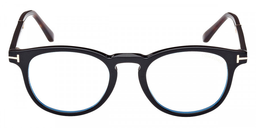 TOM FORD EYEGLASSES - FT5891-B 005 49 - Shiny Black/Shiny Rose Gold/T Logo
