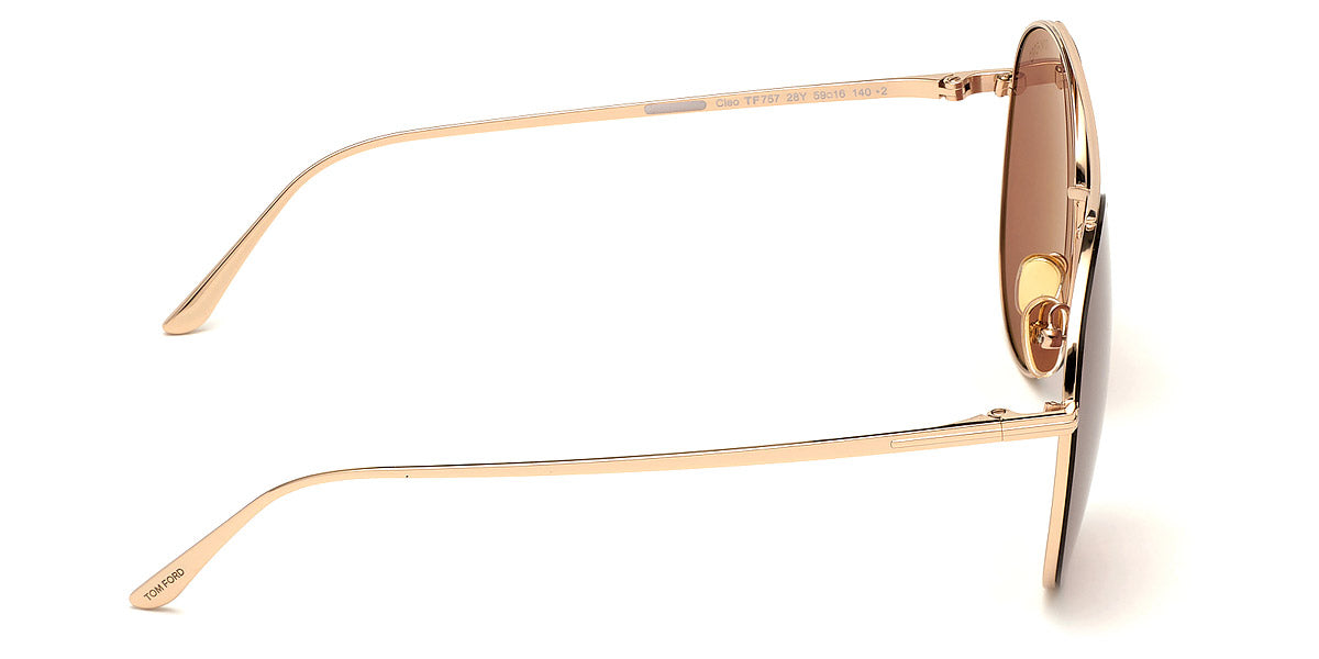 TOM FORD SUNGLASSES CLEO - FT0757 28Y 59 - Shiny Rose Gold