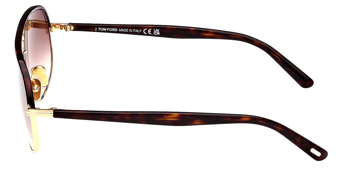 TOM FORD SUNGLASSES MAXWELL - FT1019 30F 59 - Shiny Deep Gold/Shiny Dark Havana/T Logo