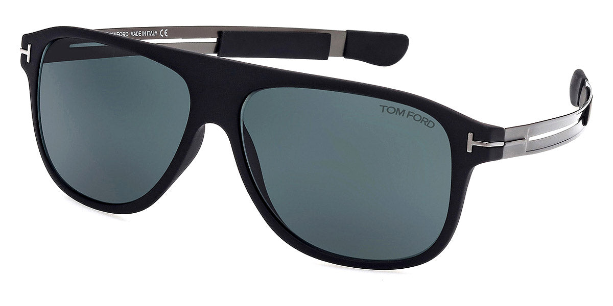 TOM FORD SUNGLASSES TODD - FT0880 02V 59 - Matte Black with Shiny Dark Ruthenium