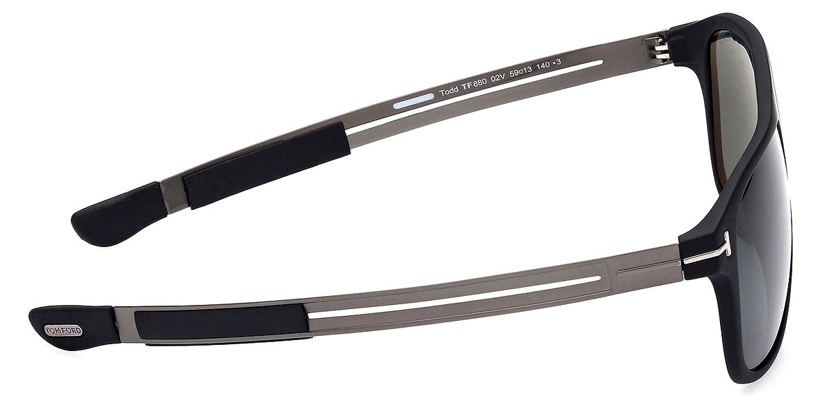 TOM FORD SUNGLASSES TODD - FT0880 02V 59 - Matte Black with Shiny Dark Ruthenium