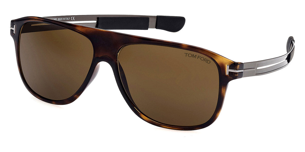 TOM FORD SUNGLASSES TODD - FT0880 52J 59 - Classic Dark Havana with Shiny Dark Ruthenium