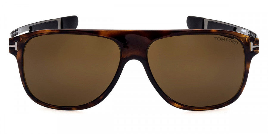 TOM FORD SUNGLASSES TODD - FT0880 52J 59 - Classic Dark Havana with Shiny Dark Ruthenium